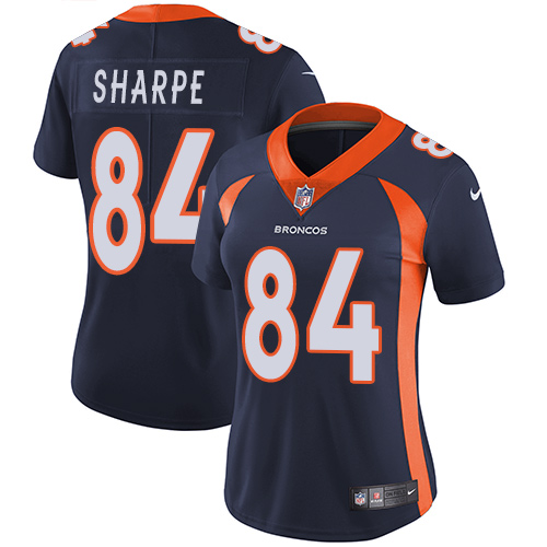 Women's Nike Denver Broncos #84 Shannon Sharpe Navy Blue Alternate Vapor Untouchable Elite Player NFL Jersey