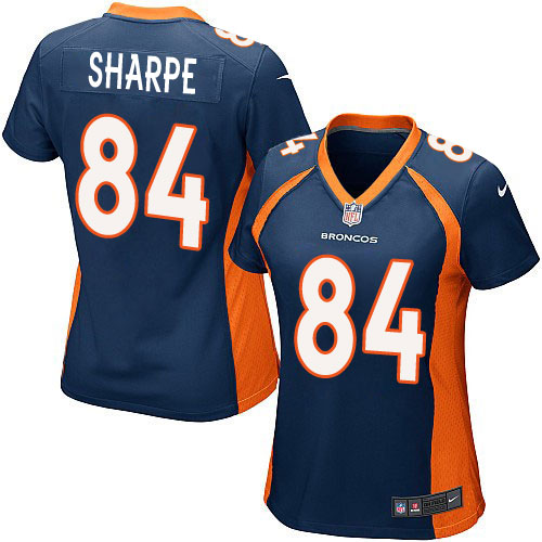 Women's Nike Denver Broncos #84 Shannon Sharpe Game Navy Blue Alternate NFL Jersey