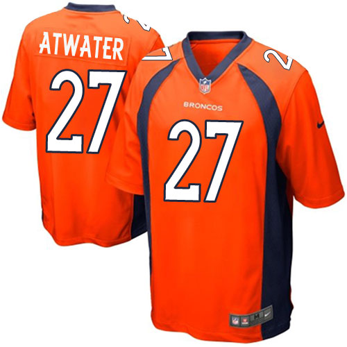 Men's Nike Denver Broncos #27 Steve Atwater Game Orange Team Color NFL Jersey
