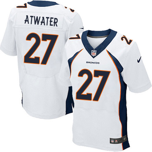 Men's Nike Denver Broncos #27 Steve Atwater Elite White NFL Jersey
