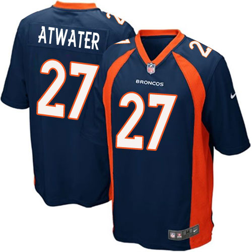 Men's Nike Denver Broncos #27 Steve Atwater Game Navy Blue Alternate NFL Jersey