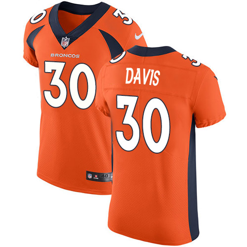 Men's Nike Denver Broncos #30 Terrell Davis Orange Team Color Vapor Untouchable Elite Player NFL Jersey