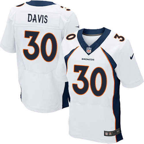 Men's Nike Denver Broncos #30 Terrell Davis Elite White NFL Jersey