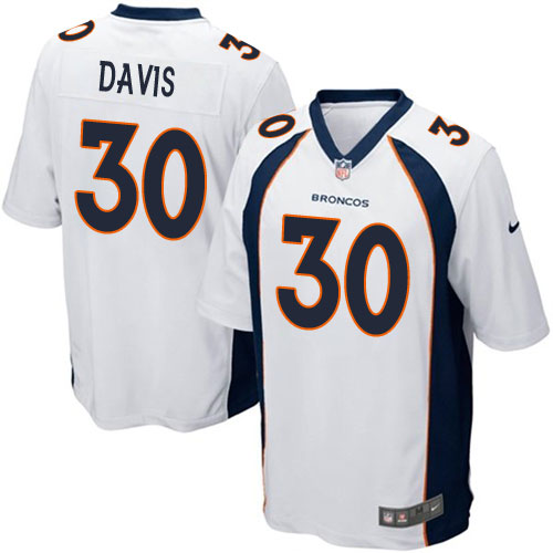 Men's Nike Denver Broncos #30 Terrell Davis Game White NFL Jersey
