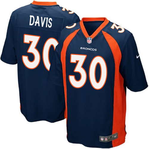 Men's Nike Denver Broncos #30 Terrell Davis Game Navy Blue Alternate NFL Jersey