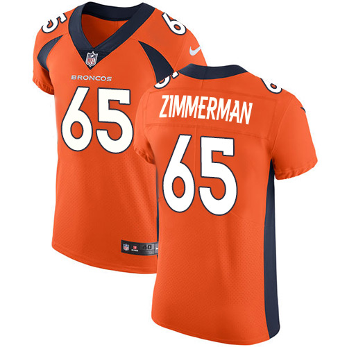 Men's Nike Denver Broncos #65 Gary Zimmerman Orange Team Color Vapor Untouchable Elite Player NFL Jersey