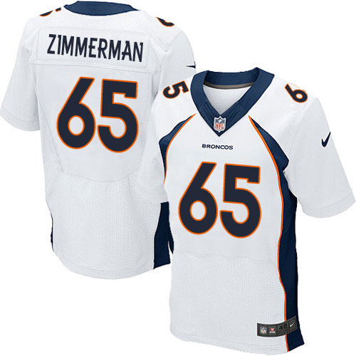 Men's Nike Denver Broncos #65 Gary Zimmerman Elite White NFL Jersey