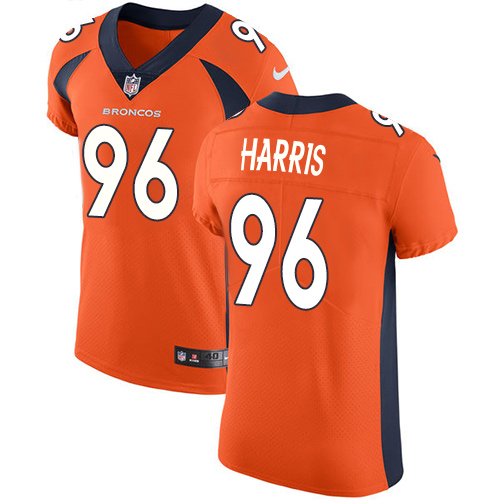 Men's Nike Denver Broncos #96 Shelby Harris Orange Team Color Vapor Untouchable Elite Player NFL Jersey