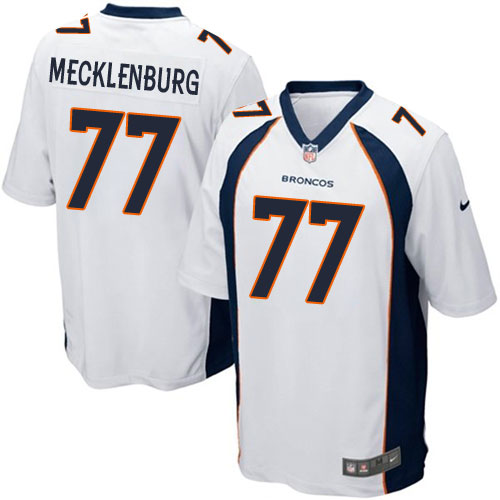 Men's Nike Denver Broncos #77 Karl Mecklenburg Game White NFL Jersey