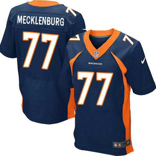 Men's Nike Denver Broncos #77 Karl Mecklenburg Elite Navy Blue Alternate NFL Jersey