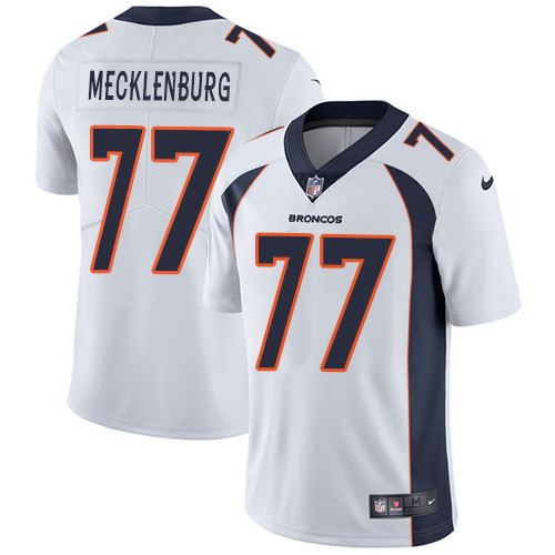 Youth Nike Denver Broncos #77 Karl Mecklenburg White Vapor Untouchable Elite Player NFL Jersey