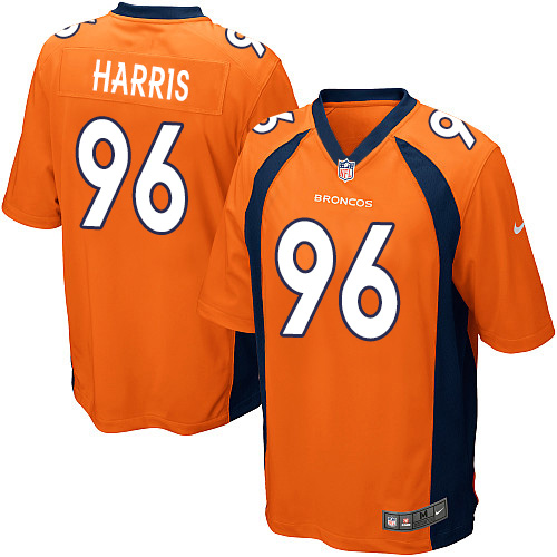 Men's Nike Denver Broncos #96 Shelby Harris Game Orange Team Color NFL Jersey