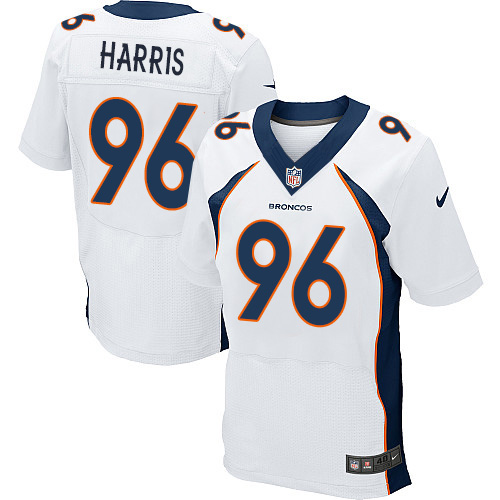 Men's Nike Denver Broncos #96 Shelby Harris Elite White NFL Jersey