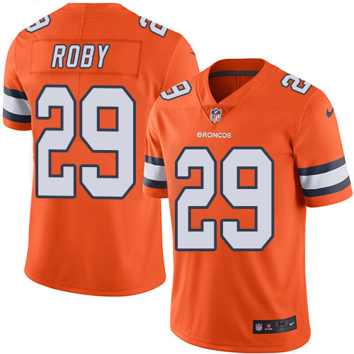Men's Nike Denver Broncos #29 Bradley Roby Limited Orange Rush Vapor Untouchable NFL Jersey