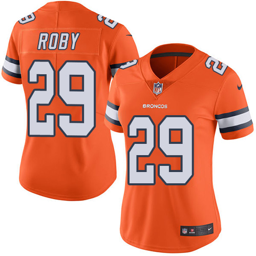 Women's Nike Denver Broncos #29 Bradley Roby Elite Orange Rush Vapor Untouchable NFL Jersey