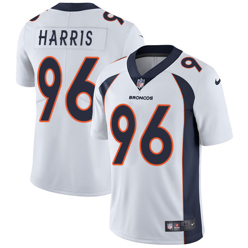 Men's Nike Denver Broncos #96 Shelby Harris White Vapor Untouchable Limited Player NFL Jersey