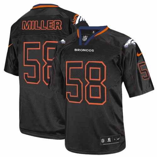 Men's Nike Denver Broncos #58 Von Miller Elite Lights Out Black NFL Jersey