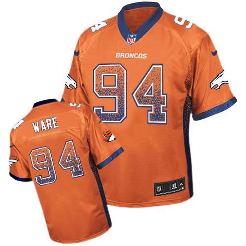 Men's Nike Denver Broncos #94 DeMarcus Ware Elite Orange Drift Fashion NFL Jersey