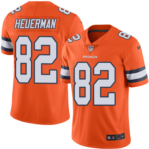 Men's Nike Denver Broncos #82 Jeff Heuerman Elite Orange Rush Vapor Untouchable NFL Jersey