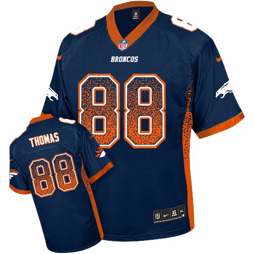 Men's Nike Denver Broncos #88 Demaryius Thomas Elite Navy Blue Drift Fashion NFL Jersey