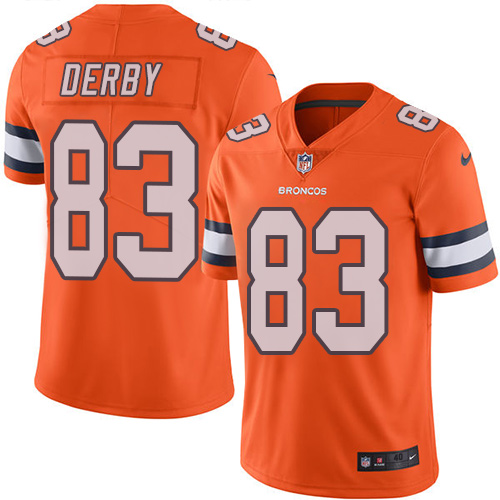 Men's Nike Denver Broncos #83 A.J. Derby Elite Orange Rush Vapor Untouchable NFL Jersey