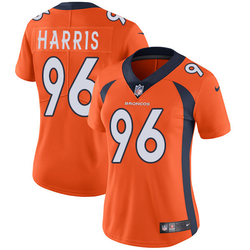 Women's Nike Denver Broncos #96 Shelby Harris Orange Team Color Vapor Untouchable Elite Player NFL Jersey