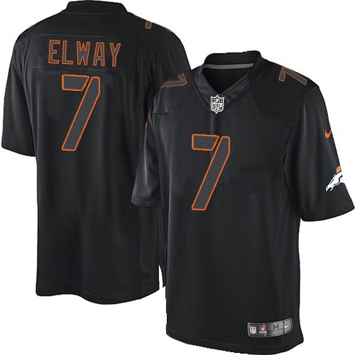 Men's Nike Denver Broncos #7 John Elway Limited Black Impact NFL Jersey