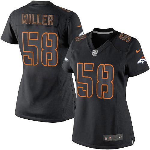 Women's Nike Denver Broncos #58 Von Miller Limited Black Impact NFL Jersey