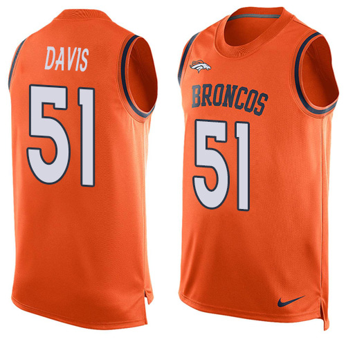 Men's Nike Denver Broncos #51 Todd Davis Limited Orange Player Name & Number Tank Top NFL Jersey