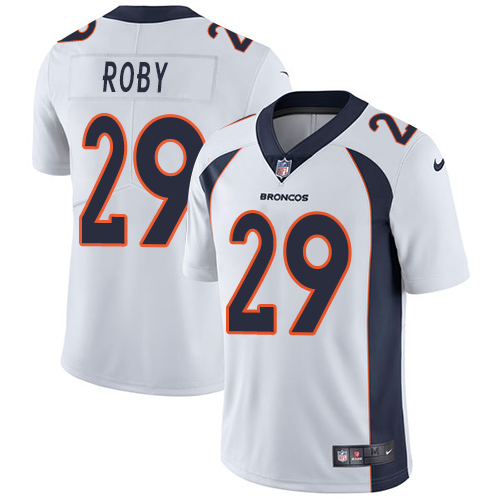 Men's Nike Denver Broncos #29 Bradley Roby White Vapor Untouchable Limited Player NFL Jersey