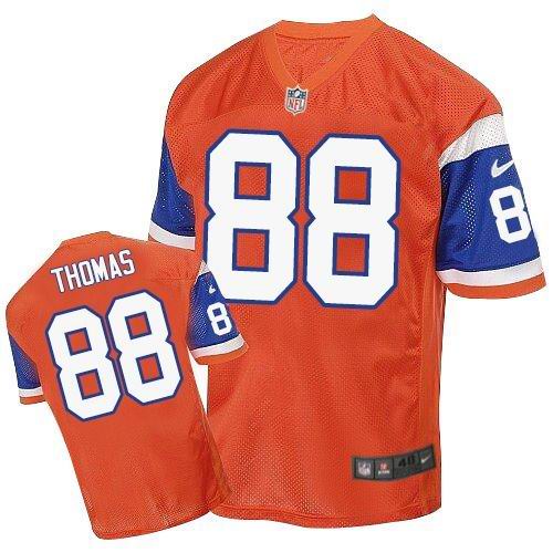 Men's Nike Denver Broncos #88 Demaryius Thomas Elite Orange Throwback NFL Jersey