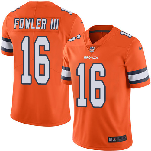 Men's Nike Denver Broncos #16 Bennie Fowler Elite Orange Rush Vapor Untouchable NFL Jersey
