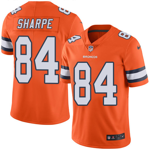 Men's Nike Denver Broncos #84 Shannon Sharpe Limited Orange Rush Vapor Untouchable NFL Jersey