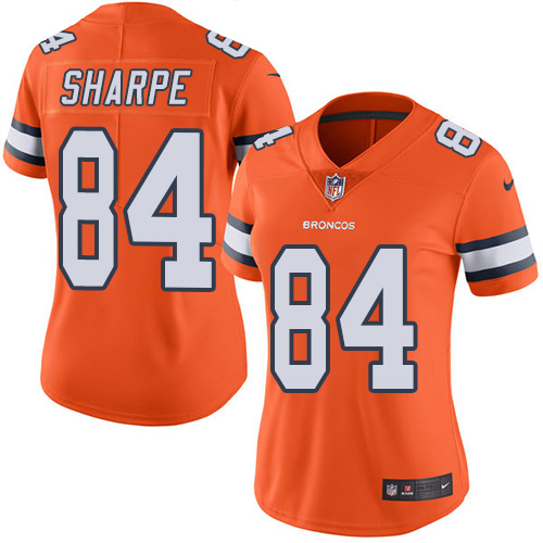 Women's Nike Denver Broncos #84 Shannon Sharpe Elite Orange Rush Vapor Untouchable NFL Jersey