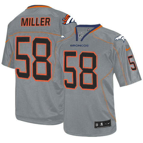 Men's Nike Denver Broncos #58 Von Miller Elite Lights Out Grey NFL Jersey