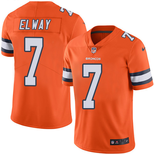 Men's Nike Denver Broncos #7 John Elway Limited Orange Rush Vapor Untouchable NFL Jersey