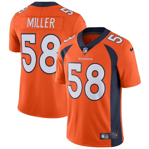 Men's Nike Denver Broncos #58 Von Miller Orange Team Color Vapor Untouchable Limited Player NFL Jersey