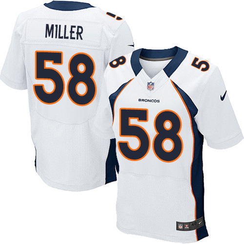 Men's Nike Denver Broncos #58 Von Miller Elite White NFL Jersey