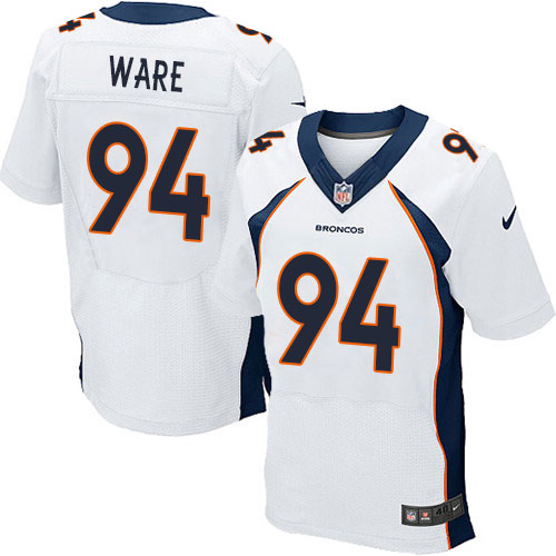 Men's Nike Denver Broncos #94 DeMarcus Ware Elite White NFL Jersey