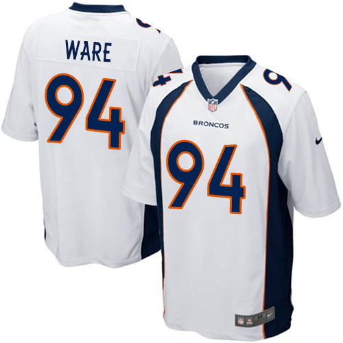Men's Nike Denver Broncos #94 DeMarcus Ware Game White NFL Jersey