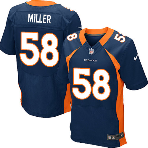 Men's Nike Denver Broncos #58 Von Miller Elite Navy Blue Alternate NFL Jersey