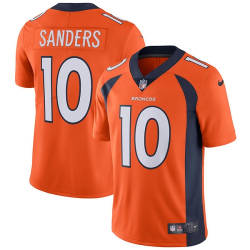 Men's Nike Denver Broncos #10 Emmanuel Sanders Orange Team Color Vapor Untouchable Limited Player NFL Jersey