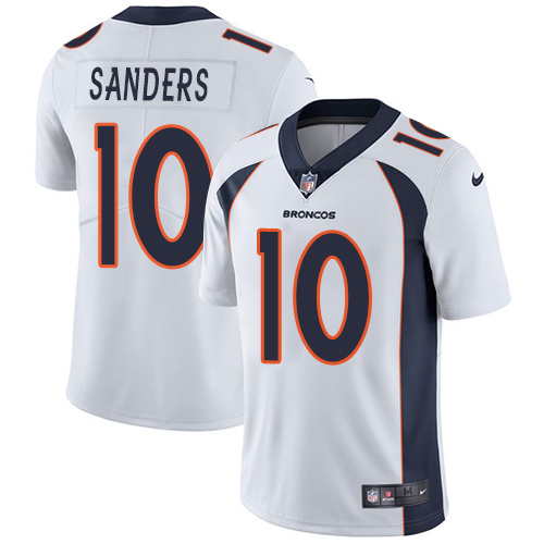 Men's Nike Denver Broncos #10 Emmanuel Sanders White Vapor Untouchable Limited Player NFL Jersey