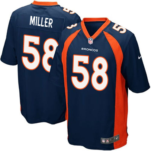 Men's Nike Denver Broncos #58 Von Miller Game Navy Blue Alternate NFL Jersey