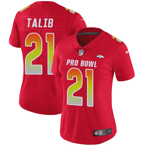 Women's Nike Denver Broncos #21 Aqib Talib Limited Red 2018 Pro Bowl NFL Jersey