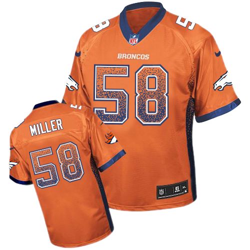 Men's Nike Denver Broncos #58 Von Miller Elite Orange Drift Fashion NFL Jersey