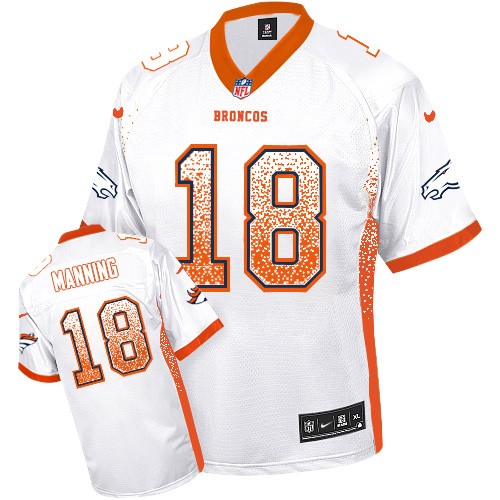 Youth Nike Denver Broncos #18 Peyton Manning Elite White Drift Fashion NFL Jersey