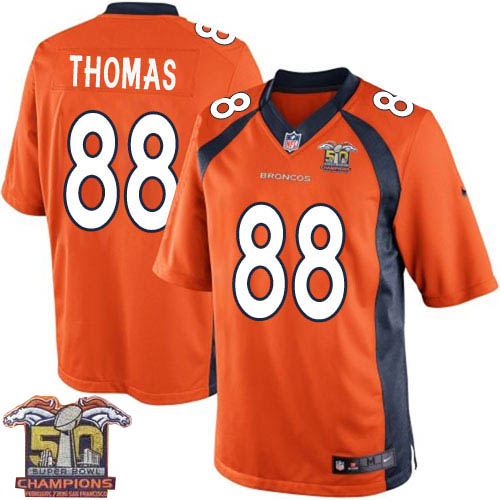 Youth Nike Denver Broncos #88 Demaryius Thomas Elite Orange Team Color Super Bowl 50 Champions NFL Jersey