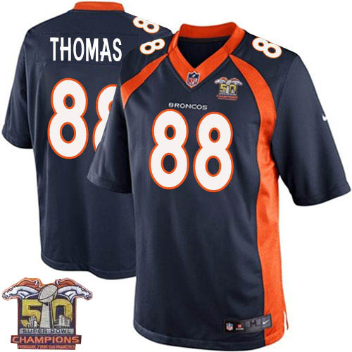 Youth Nike Denver Broncos #88 Demaryius Thomas Elite Navy Blue Alternate Super Bowl 50 Champions NFL Jersey