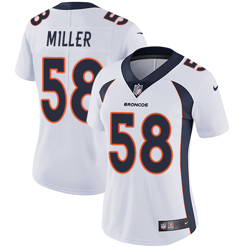 Women's Nike Denver Broncos #58 Von Miller White Vapor Untouchable Elite Player NFL Jersey